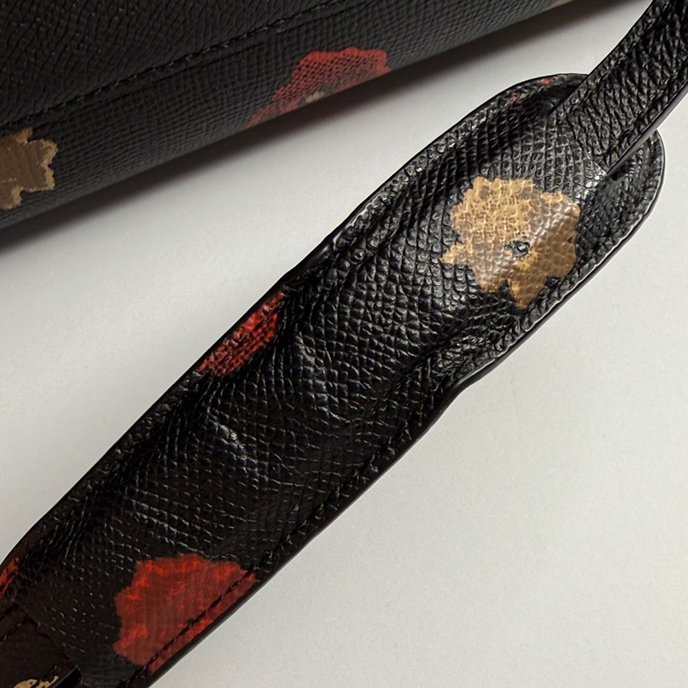 RARE Vintage COACH Borough Black,Red,Tan Floral Turnkey Crossbody Satchel #33608 - Picture 9 of 16